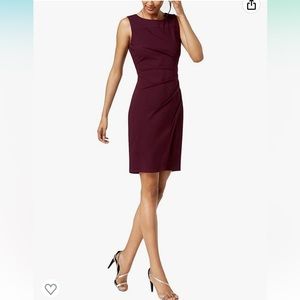 Calvin Klein Dress - Solid Three Quarter Split Sleeved Sheath 14 NWT